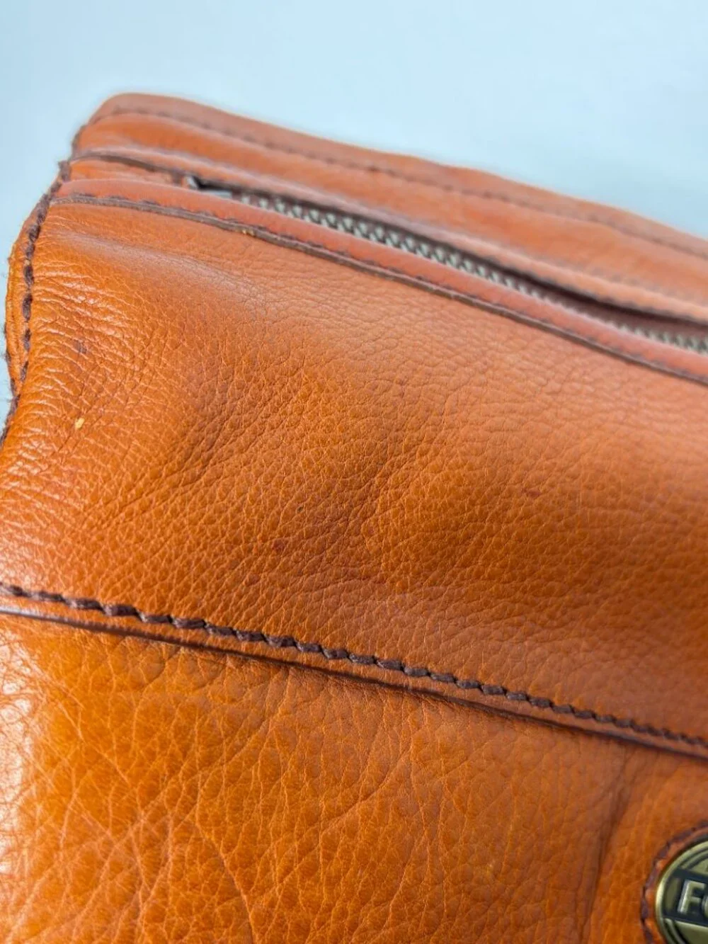 Vintage Fossil Brown Leather Crossbody Purse